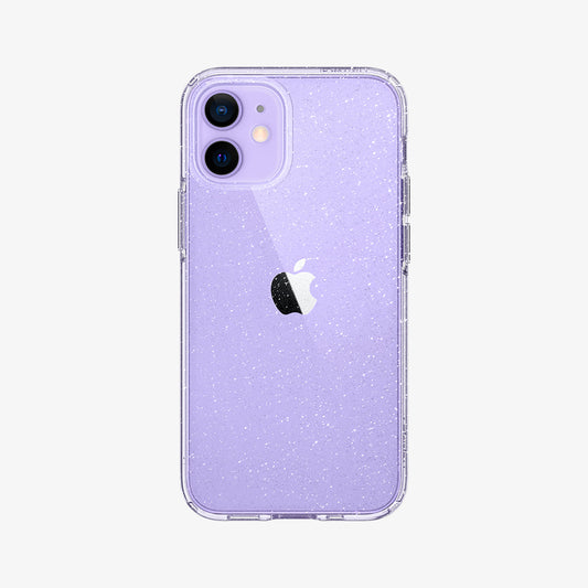 ACS01698 - iPhone 12 Pro / 12 Case Liquid Crystal Glitter in crystal quartz showing the back