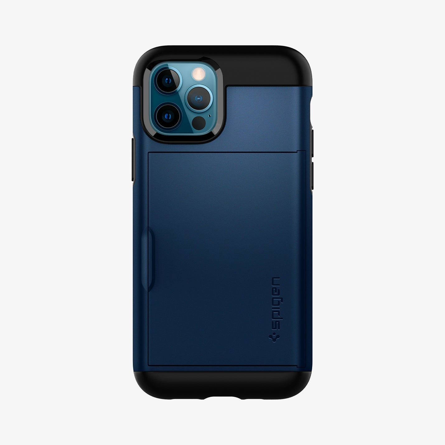 ACS02297 - iPhone 12 / iPhone 12 Pro Case Slim Armor CS in navy blue showing the back