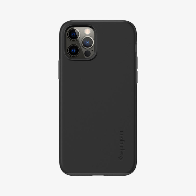 ACS01696 - iPhone 12 / 12 Pro Case Thin Fit in black showing the back