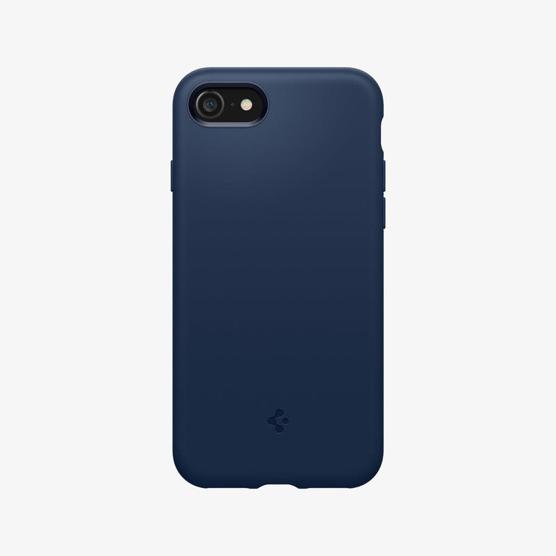 ACS04350 - iPhone 8 Series Silicone Fit Case in Navy Blue showing the back