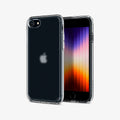 ACS04354 - iPhone SE Ultra Hybrid case in frosted clear showing the back and frront