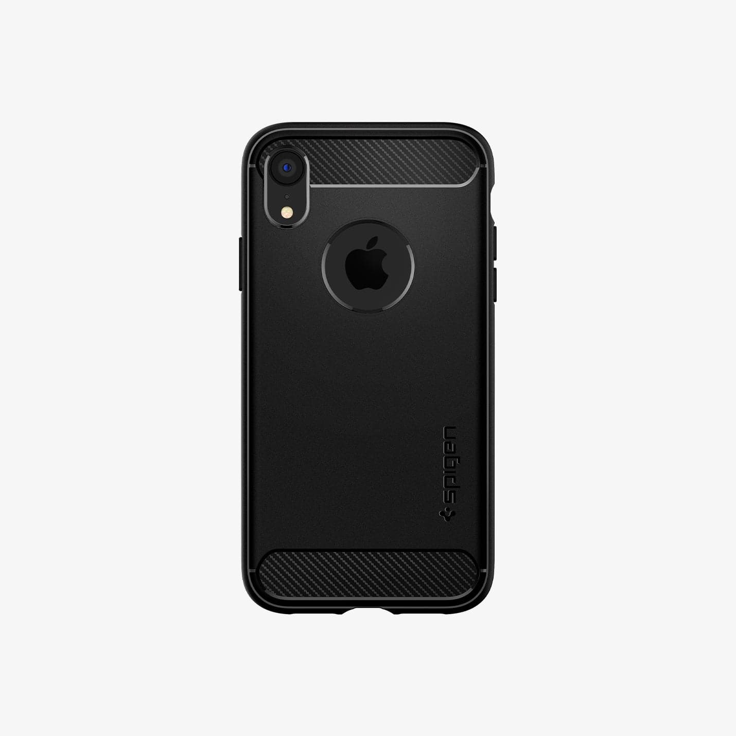 064CS24871 - iPhone XR Case Rugged Armor in matte black showing the back