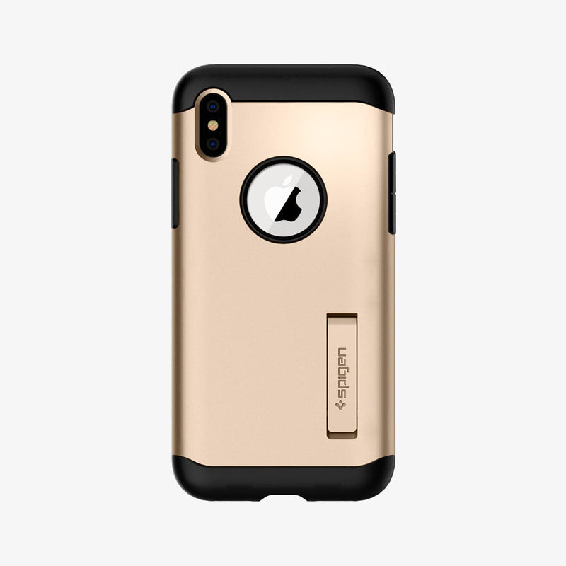 063CS24516 - iPhone XS Case Slim Armor in champagne gold showing the back