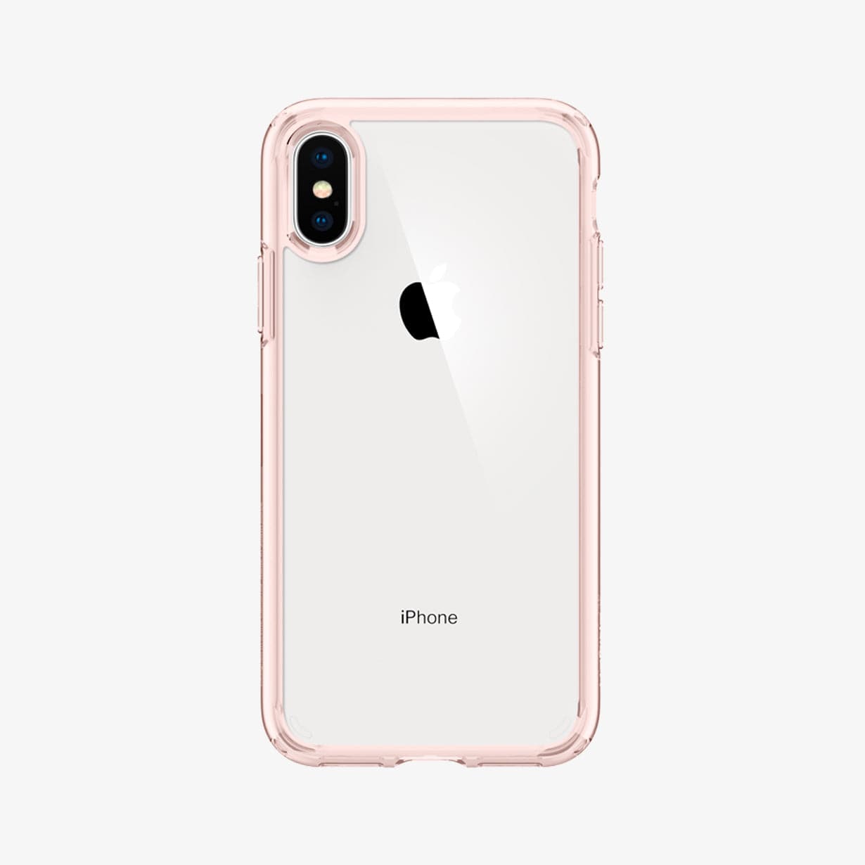 057CS22128 - iPhone XS / X Case Ultra Hybrid in rose crystal showing the back
