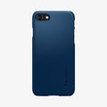 ACS04348 - iPhone 8 Series Thin Fit Case in Navy Blue showing the back 