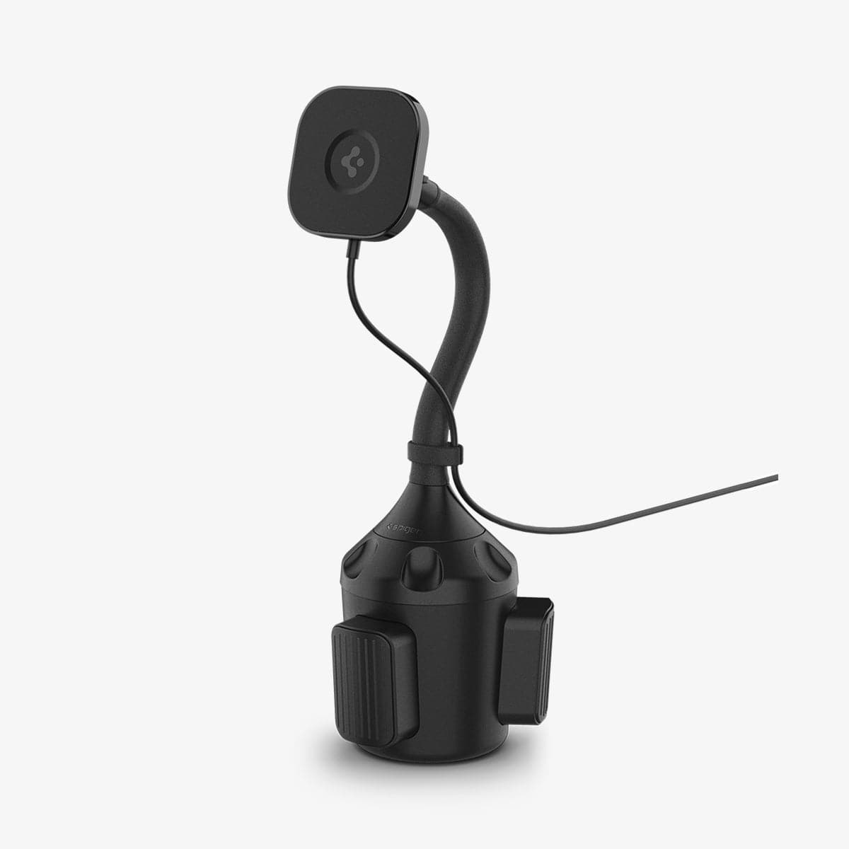 ACP03810 - OneTap Pro Wireless Car Mount Cup Holder (MagFit) in black showing the front and side