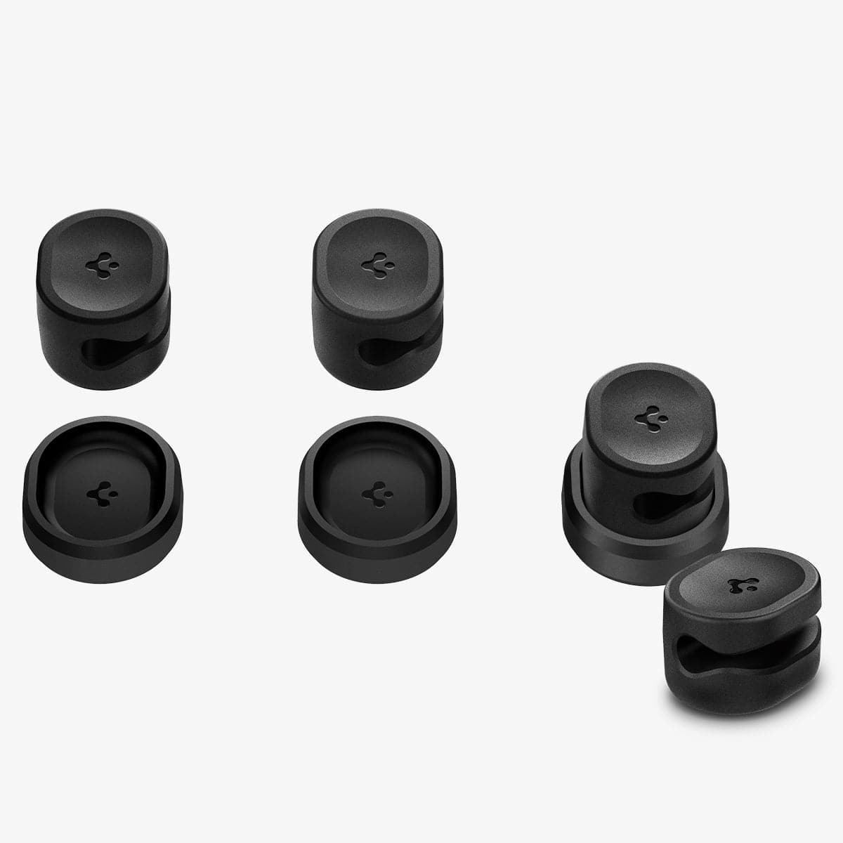 AMP05487 - LD102 Singular Magnetic Cable Organizer in black showing the top and side