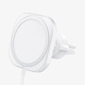 ACP03163 - MagFit Car Mount (MagFit) in white showing the front and side with magsafe charger inserted