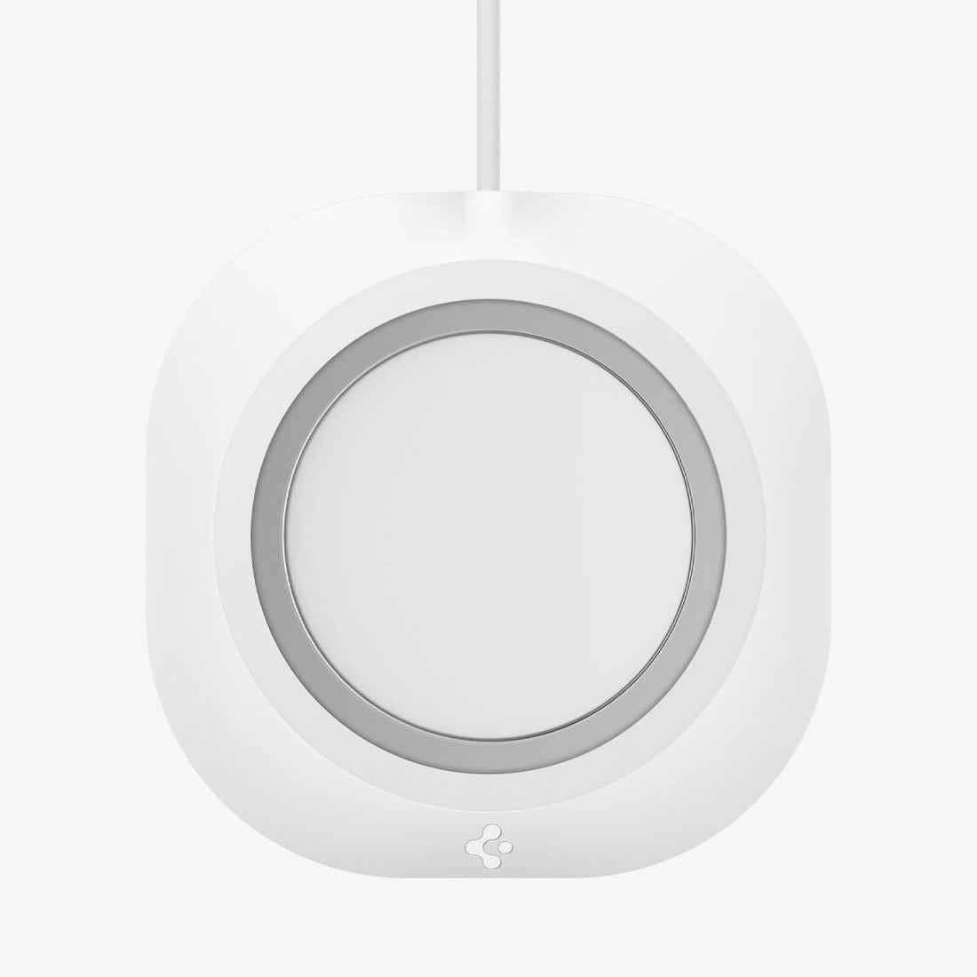 AMP03709 - MagFit in white showing the top view with magsafe charger inserted