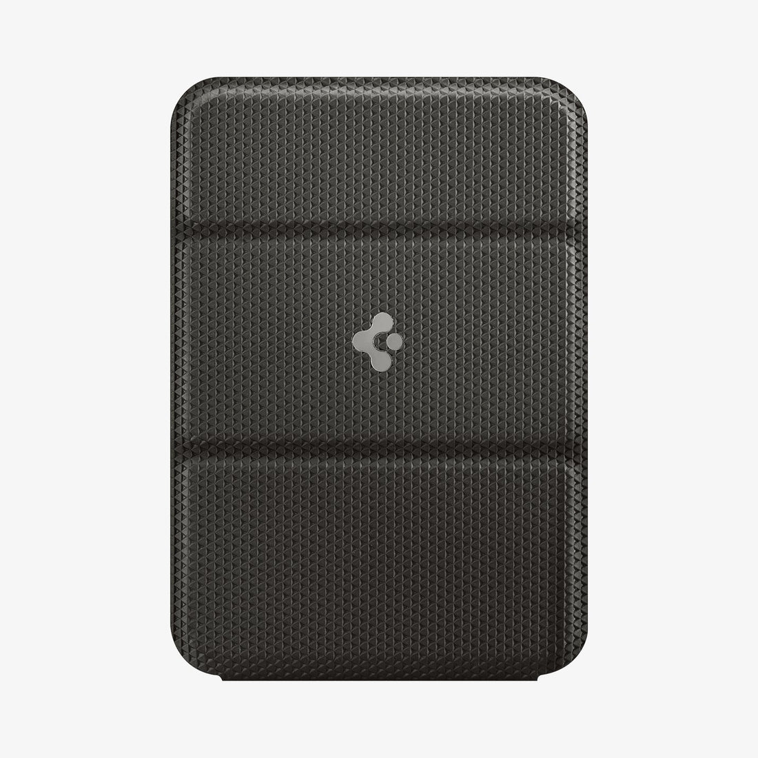 AMP02834 - Universal Card Holder Smart Fold in black showing the front attached to back of a device