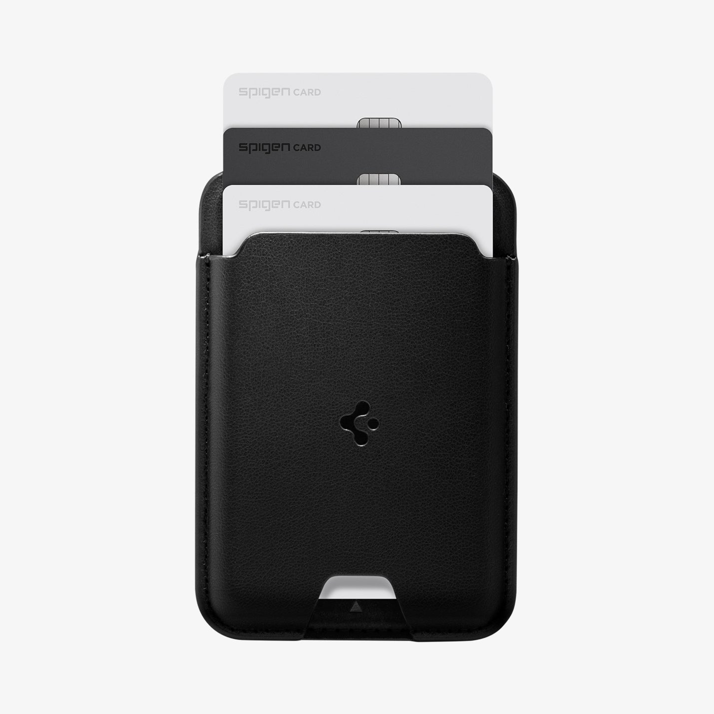 AFA05760 - MagSafe 3 Cards Holder Valentinus (MagFit) in black showing the front with multiple cards in slot