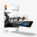 AGL03631 - Mercedes A-Class Screen Protector EZ FIT GLAS.tR showing the touch screen display, screen protector, ez fit tray and packaging