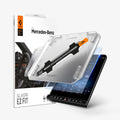 AGL04366 - Mercedes C-Class Screen Protector EZ FIT GLAS.tR Anti-Glare showing the touch screen display, screen protector, ez fit tray and packaging