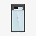 ACS05818 - Pixel 7a Case Ultra Hybrid in matte black showing the back