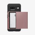 ACS06287 - Pixel 8 Case Slim Armor CS in rose gold showing the back with card in slot