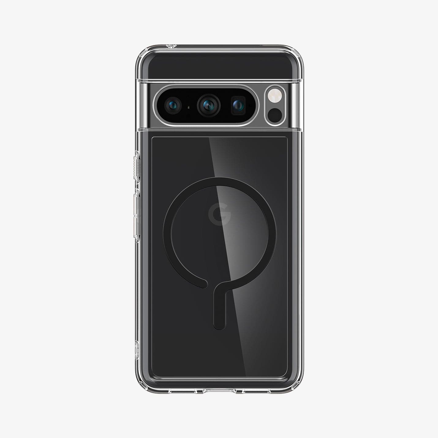 ACS06318 - Pixel 8 Pro Case Ultra Hybrid Metal Ring (MagFit) in black showing the back