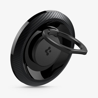 AMP05505 - O-Mag Magnetic Phone Holder (MagFit) in carbon showing the ring extended out, front and partial side