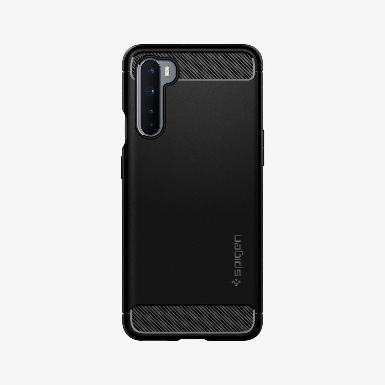 ACS00990 - OnePlus Nord Rugged Armor Case in Matte Black showing the back