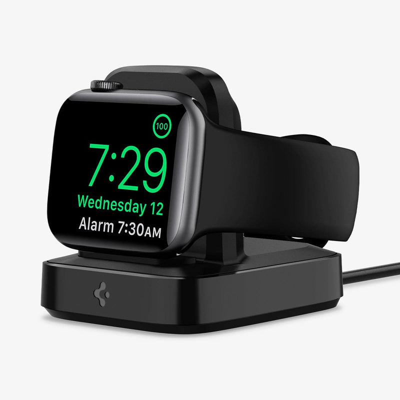 000CH25522 - Apple Watch ArcField™ Wireless Charger PF2002 in black showing the front and side with apple watch charging