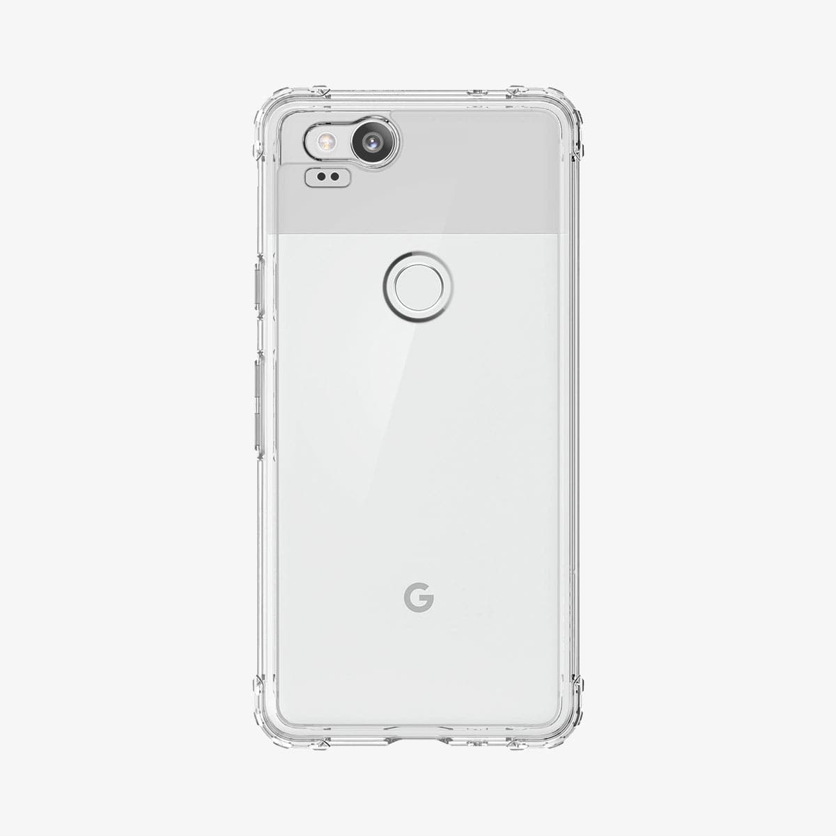 F16CS22252 - Pixel 2 Case Crystal Shell in crystal clear showing the back