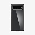 ACS03439 - Pixel 6 Case Ultra Hybrid in matte black showing the back