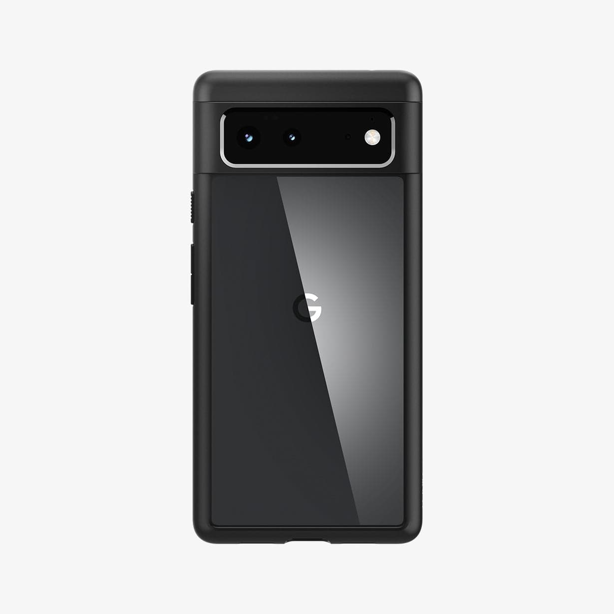 ACS03439 - Pixel 6 Case Ultra Hybrid in matte black showing the back
