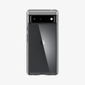 ACS03438 - Pixel 6 Case Ultra Hybrid in crystal clear showing the back