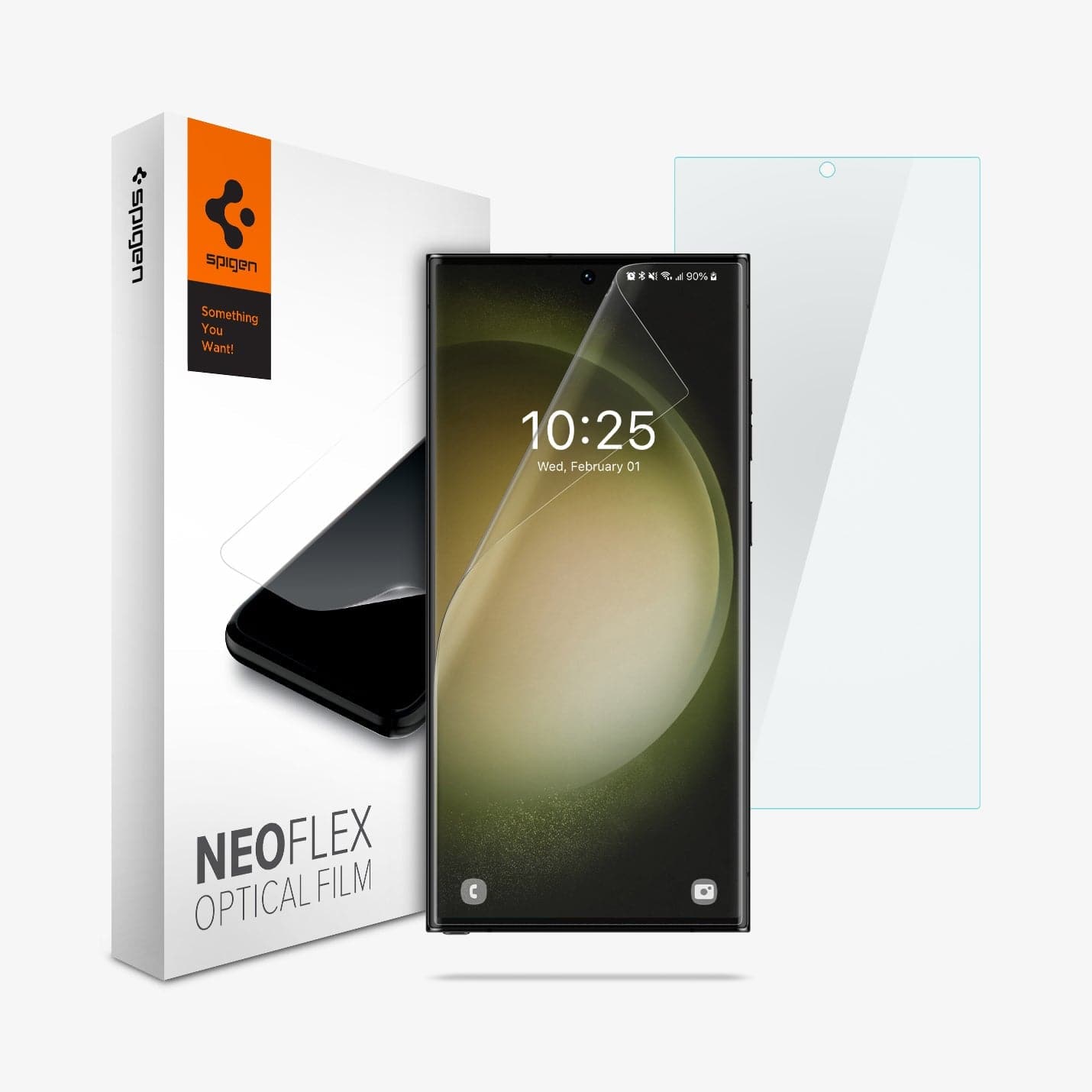 AFL05943 - Galaxy S23 Ultra Screen Protector Neo Flex showing the device, two screen protectors and packaging