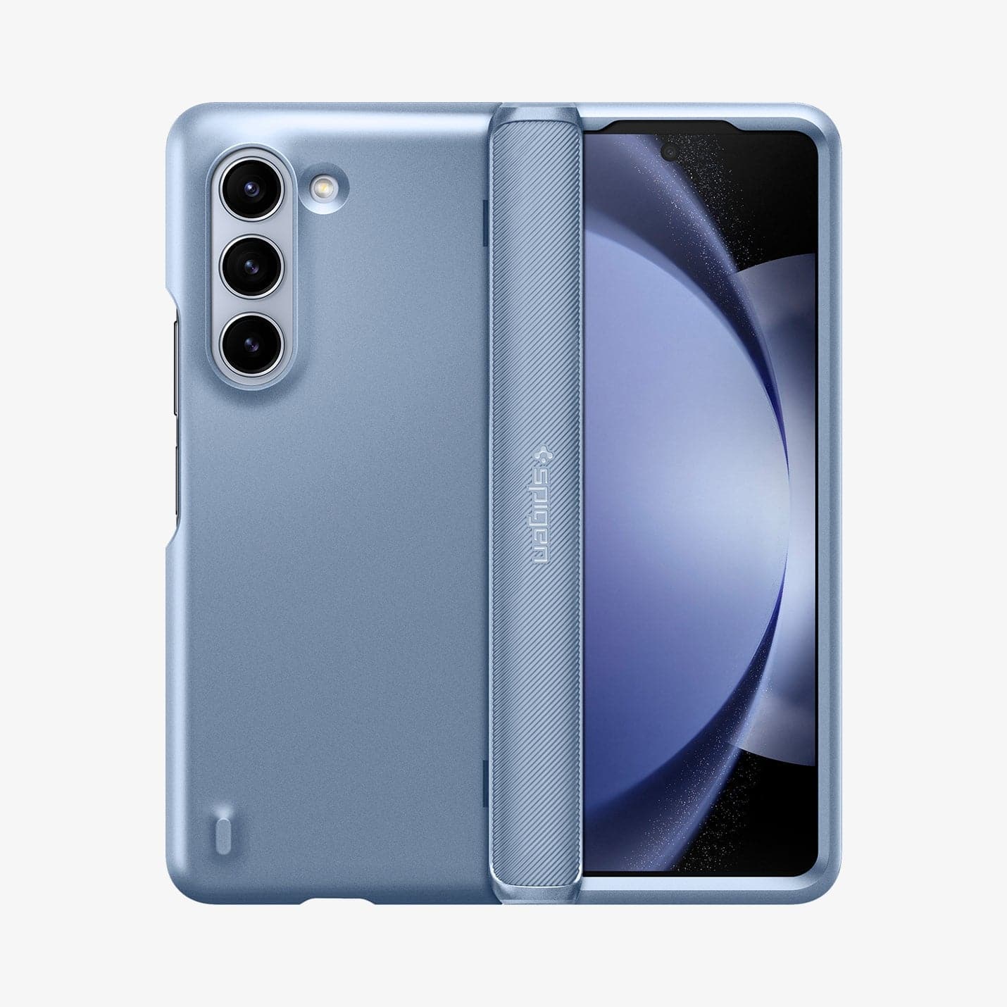 ACS06869 - Galaxy Z Fold 5 Case Slim Armor Pro in sierra blue showing the back and front