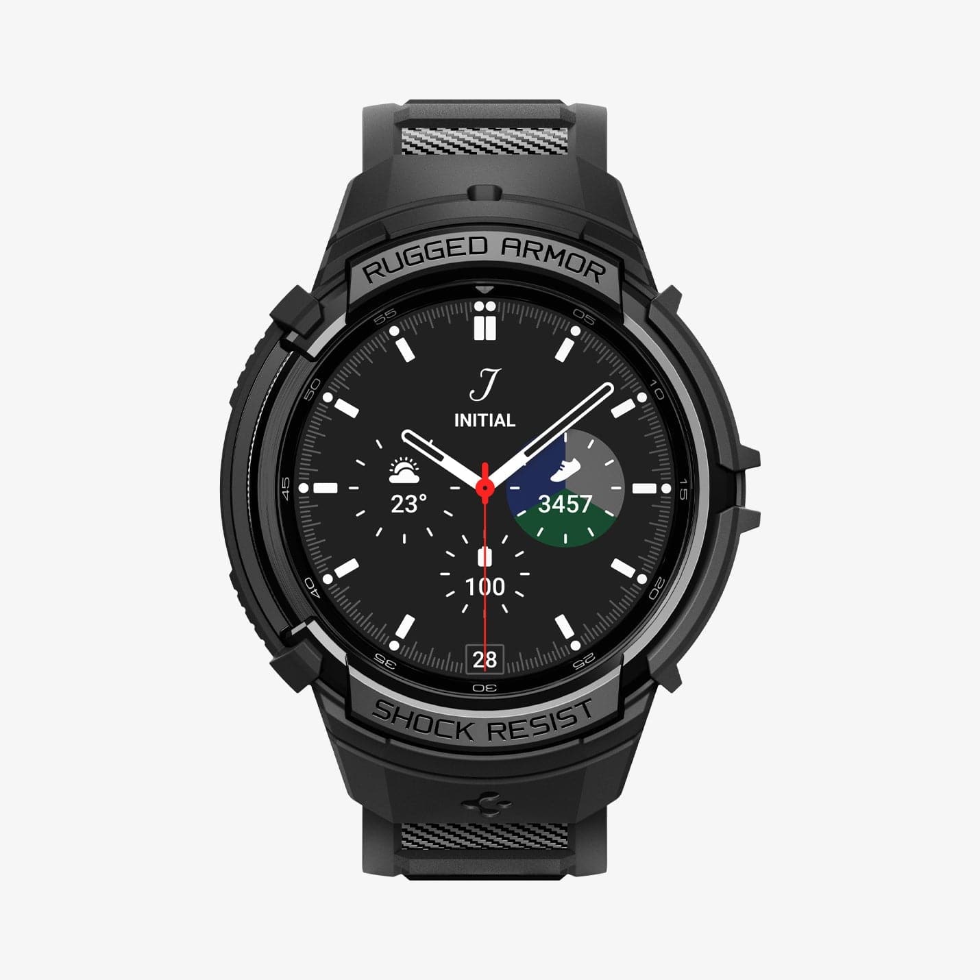 ACS06492 - Watch 6 Classic (43mm) Rugged Armor Pro in Black showing the front