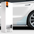AFL06195 - Tesla Model 3 Platinum Shield Fender showing the shield installed on car fender and packaging