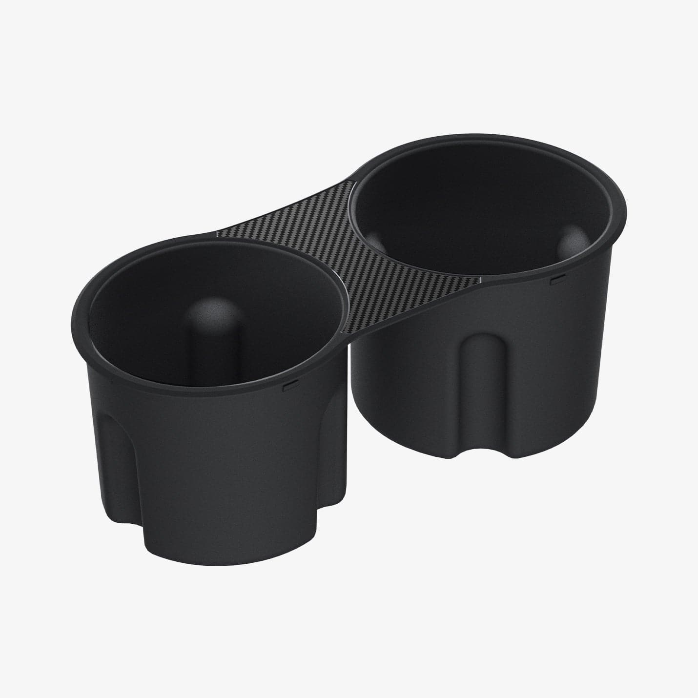 ACP04507 - TO210 Tesla Model 3 & Y Cup Holder Insert in black showing the top, front and side